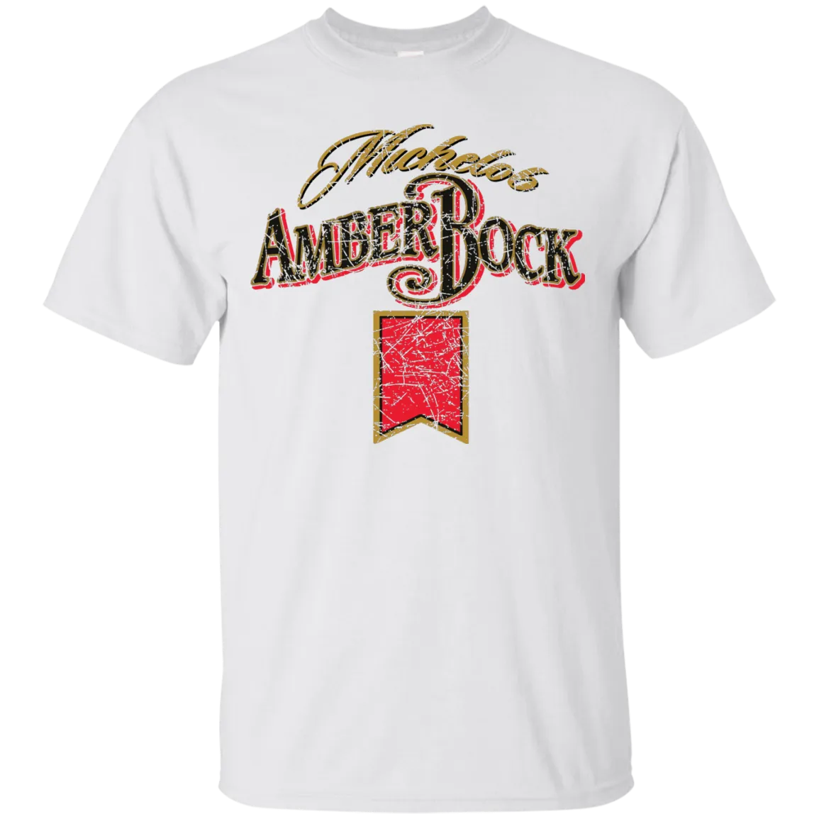 Michelob Amber Bock Beer T-Shirt Custom Designed Color Worn Pattern