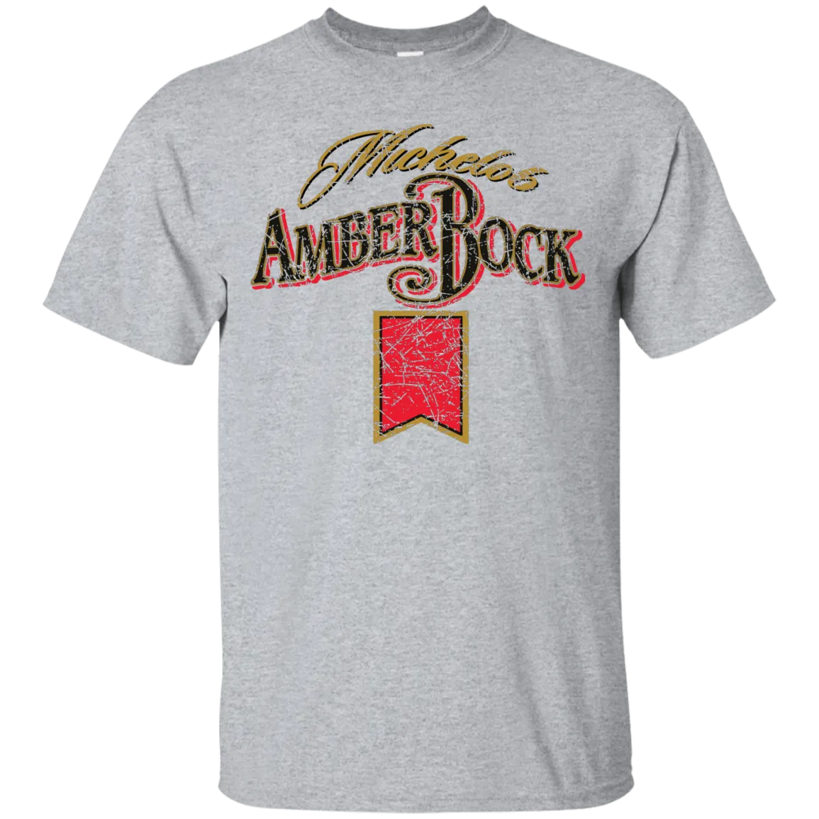 Michelob Amber Bock Beer T-Shirt Custom Designed Color Worn Pattern