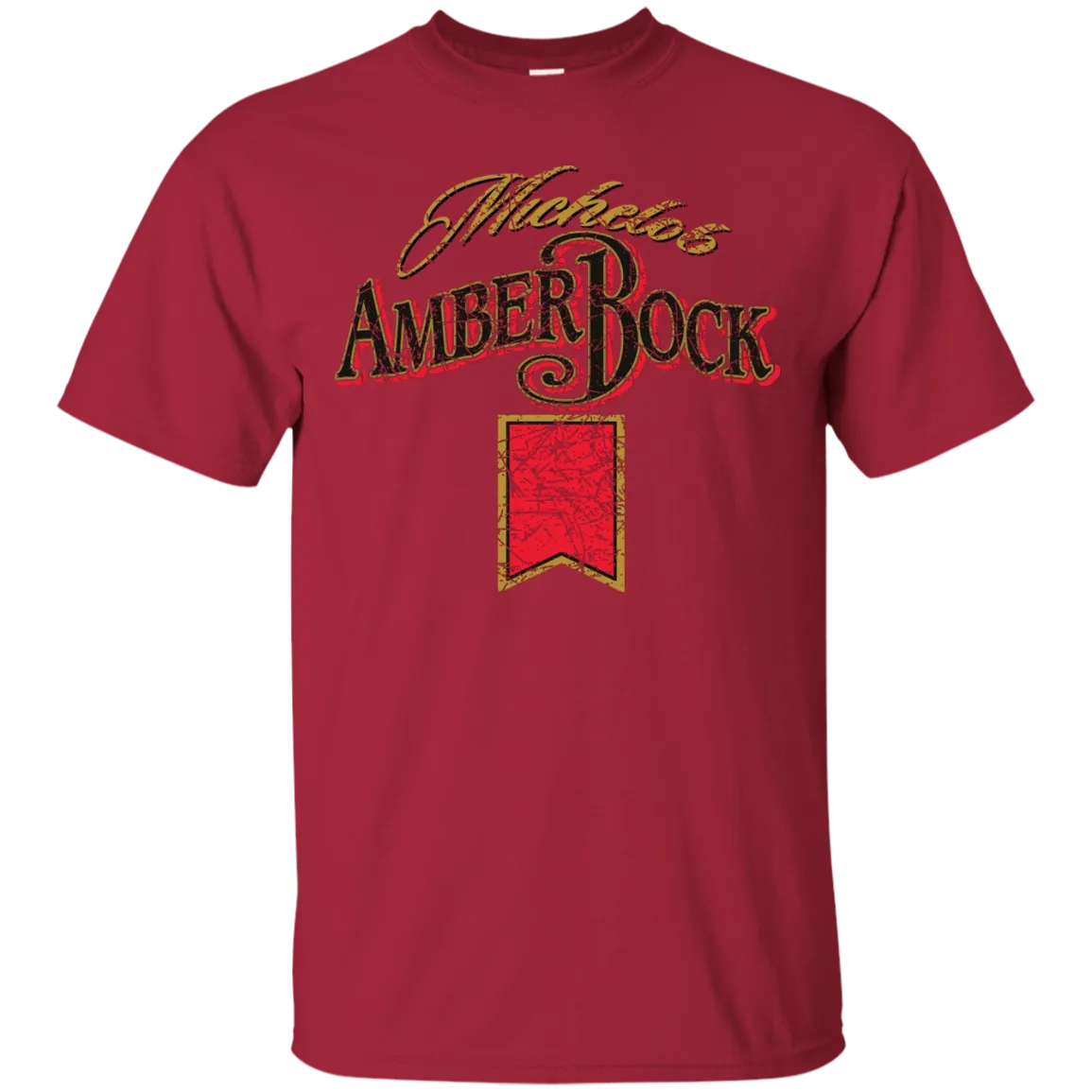 Michelob Amber Bock Beer T-Shirt Custom Designed Color Worn Pattern