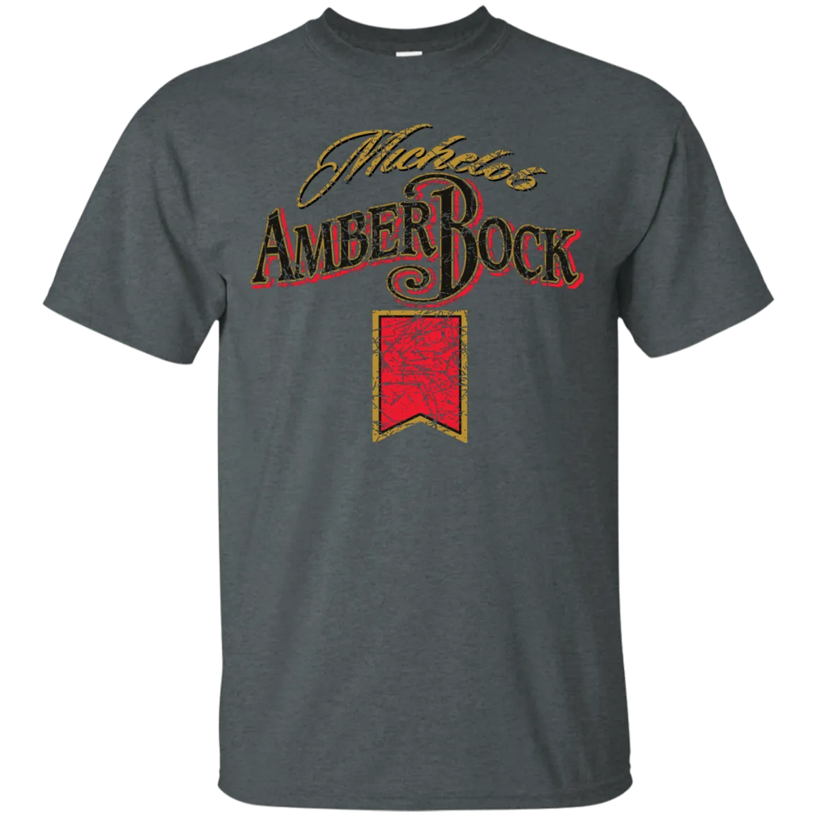 Michelob Amber Bock Beer T-Shirt Custom Designed Color Worn Pattern