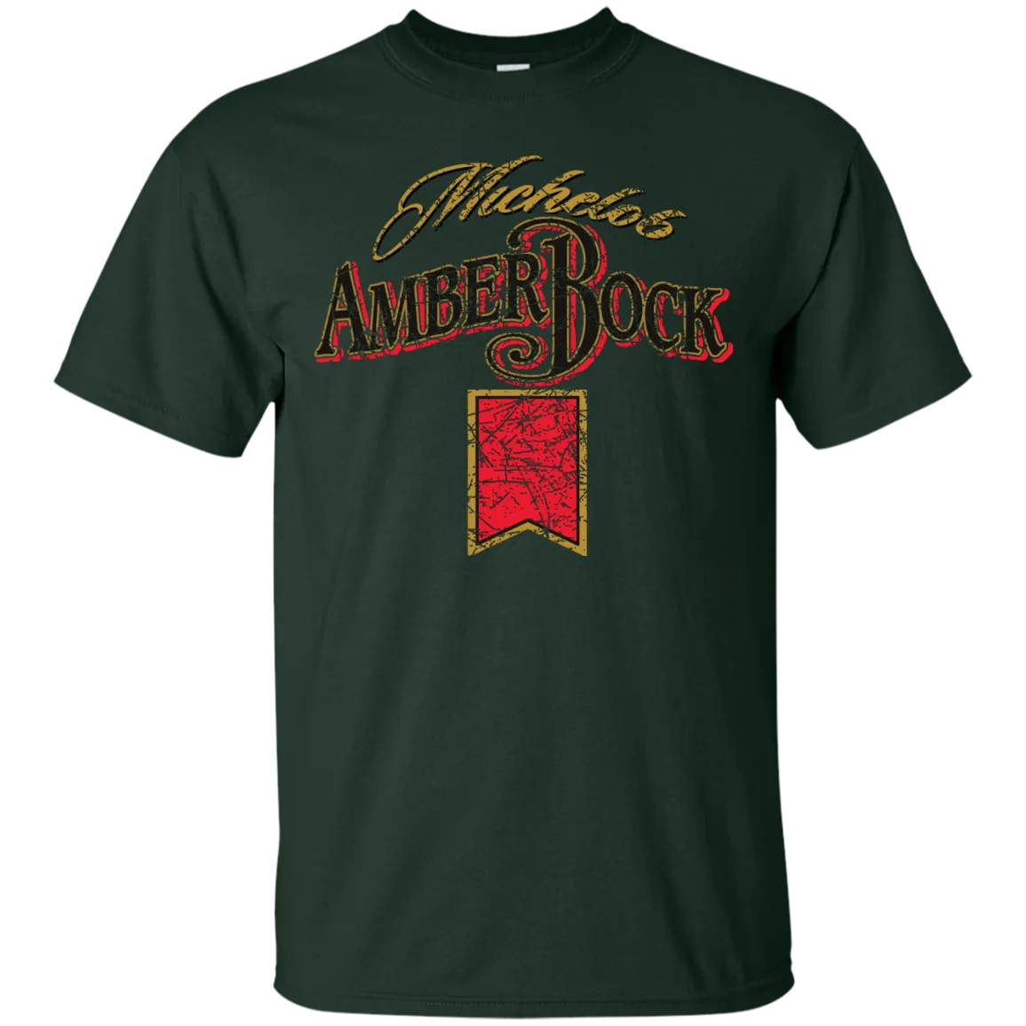 Michelob Amber Bock Beer T-Shirt Custom Designed Color Worn Pattern