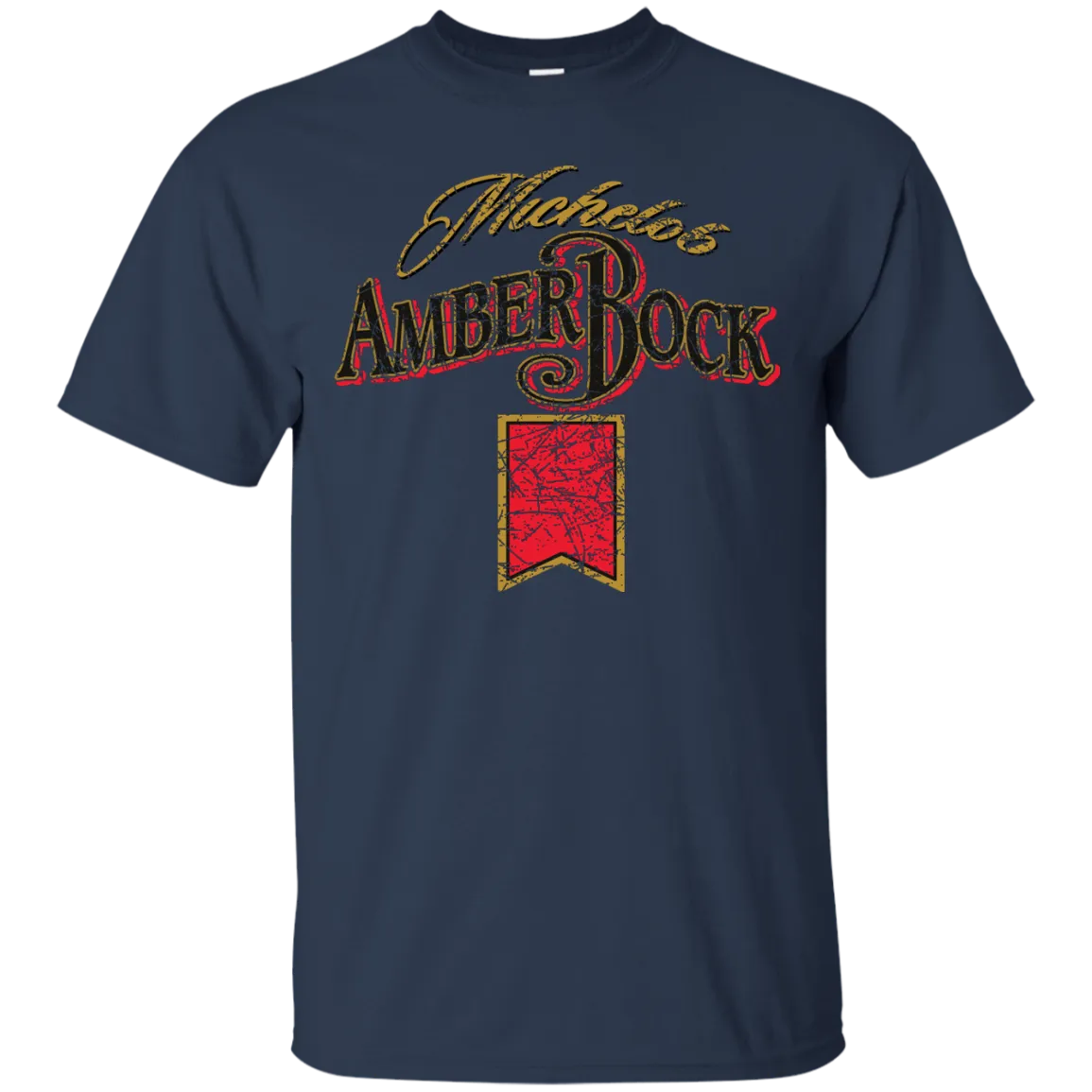 Michelob Amber Bock Beer T-Shirt Custom Designed Color Worn Pattern