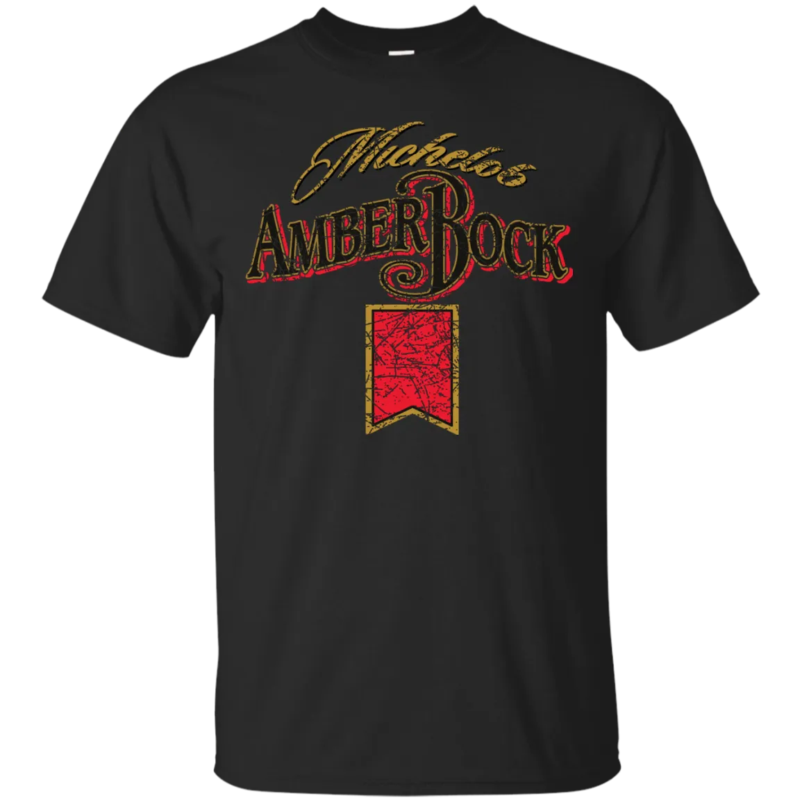 Michelob Amber Bock Beer T-Shirt Custom Designed Color Worn Pattern