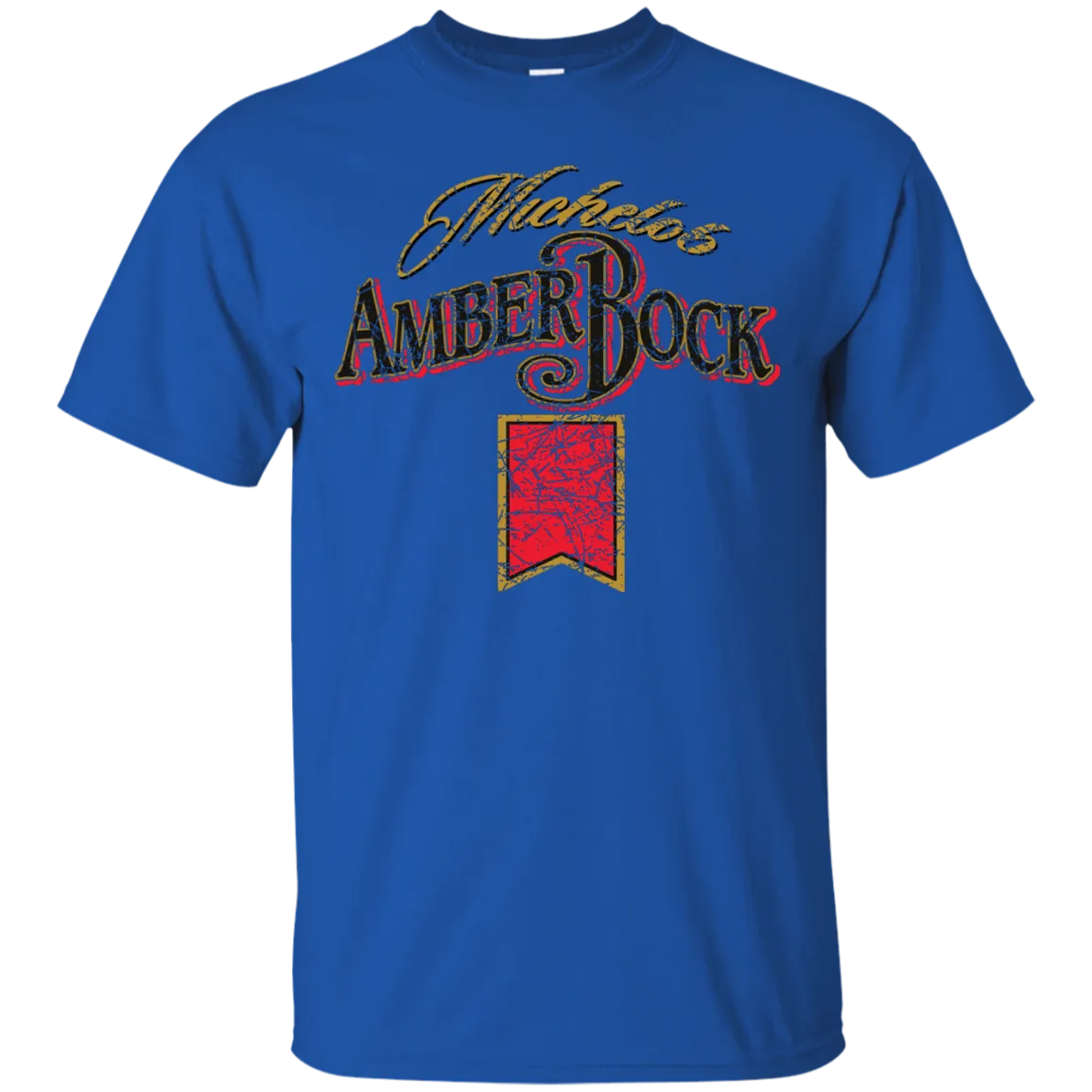 Michelob Amber Bock Beer T-Shirt Custom Designed Color Worn Pattern