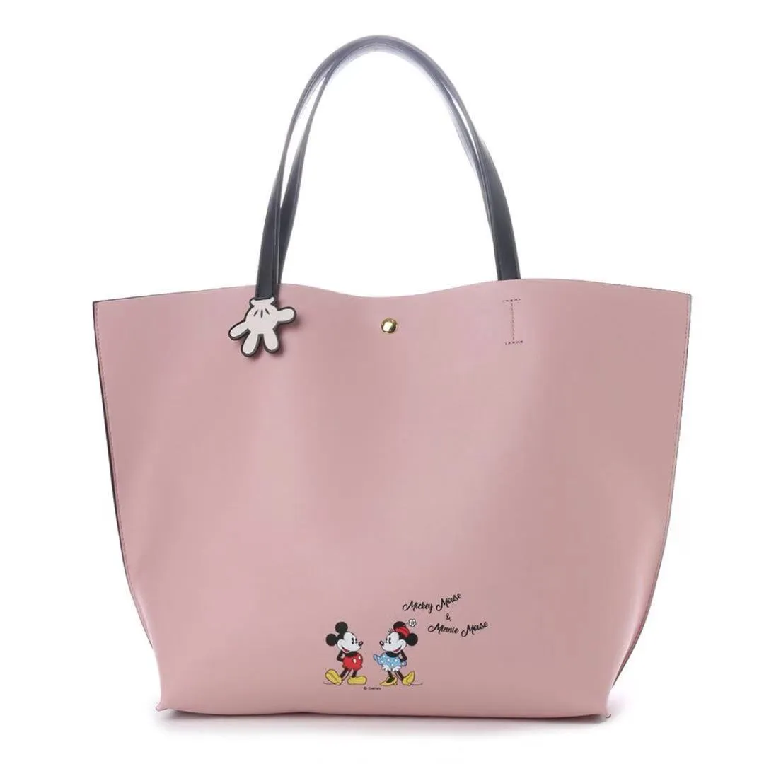Mickey Mouse and Minnie Mouse Pink Tote Bag