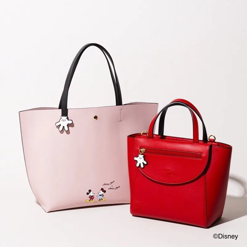 Mickey Mouse and Minnie Mouse Pink Tote Bag