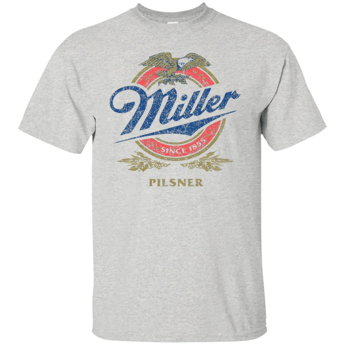 Miller Lite Beer T-Shirt Custom Designed Color Worn Label Pattern