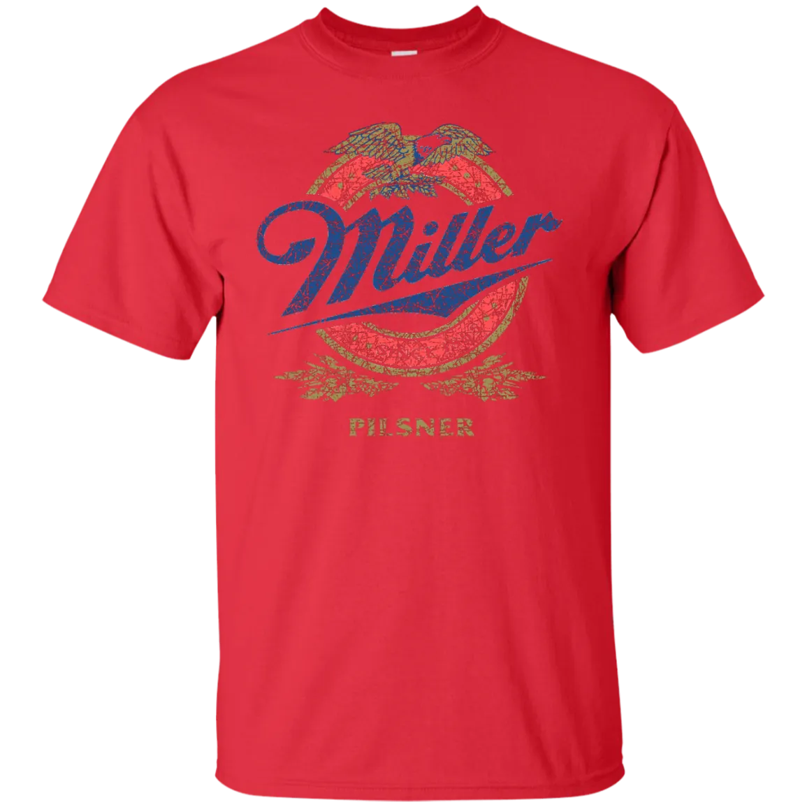 Miller Lite Beer T-Shirt Custom Designed Color Worn Label Pattern