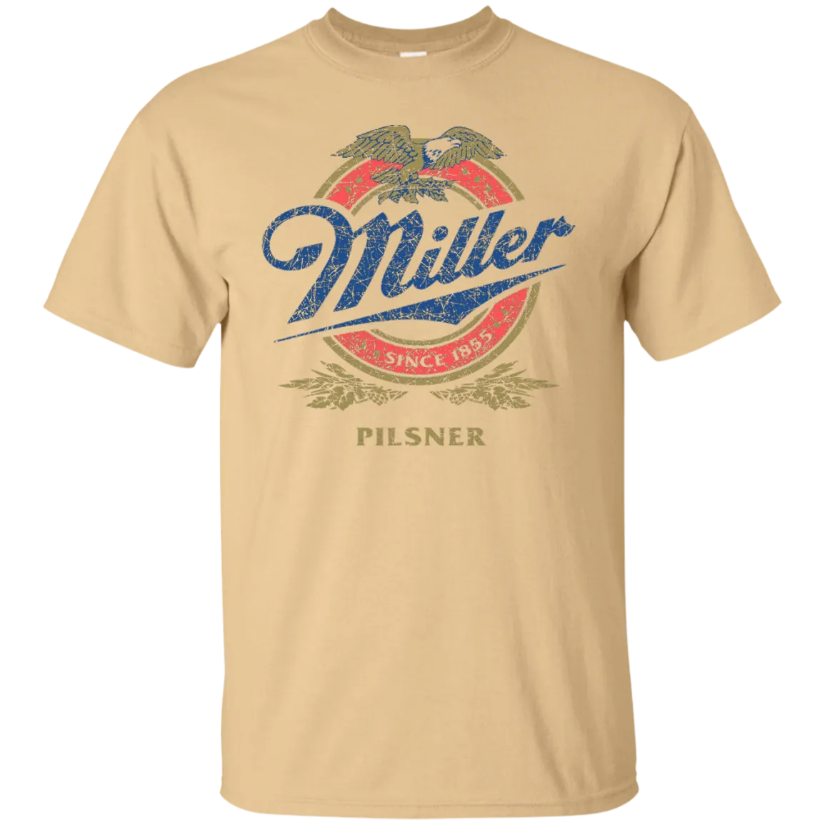 Miller Lite Beer T-Shirt Custom Designed Color Worn Label Pattern