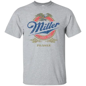 Miller Lite Beer T-Shirt Custom Designed Color Worn Label Pattern