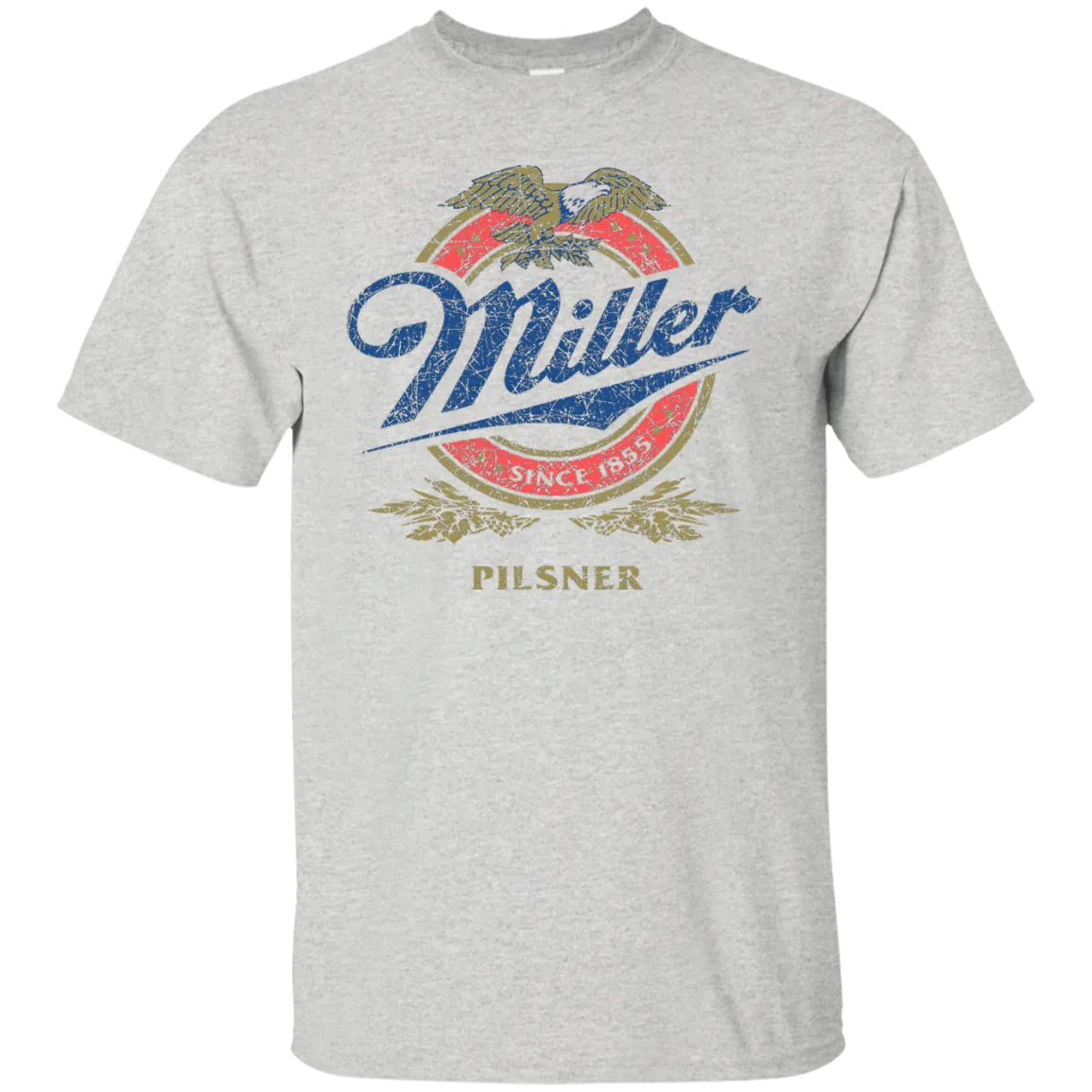 Miller Lite Beer T-Shirt Custom Designed Color Worn Label Pattern