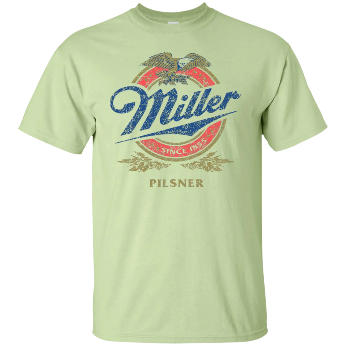 Miller Lite Beer T-Shirt Custom Designed Color Worn Label Pattern
