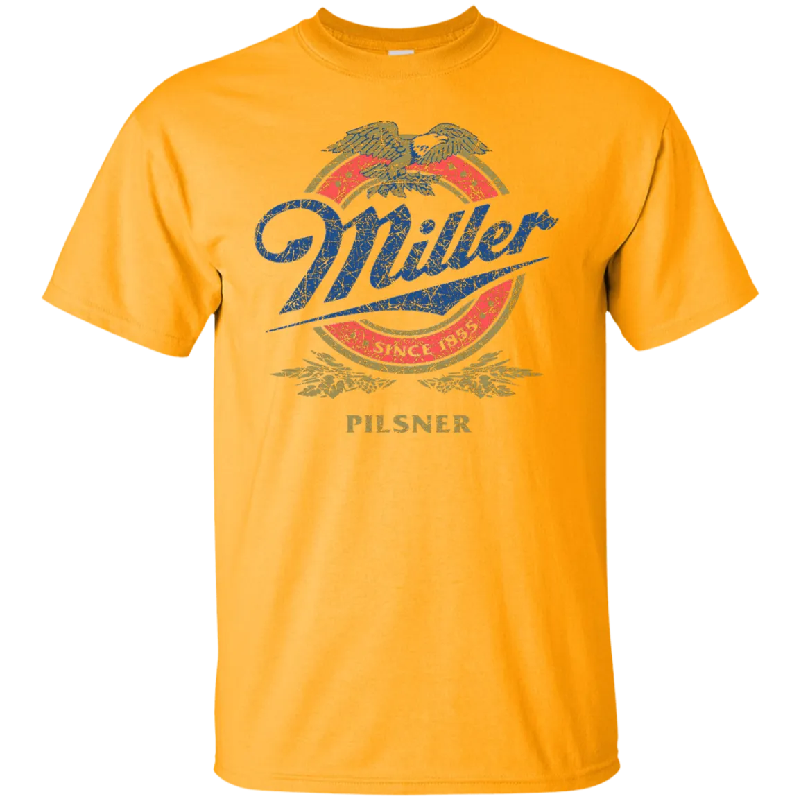 Miller Lite Beer T-Shirt Custom Designed Color Worn Label Pattern