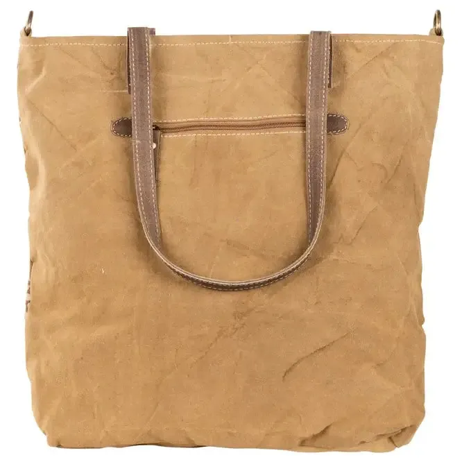 Millie Floral Print Recycled Military Canvas and Leather Tote