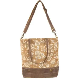 Millie Floral Print Recycled Military Canvas and Leather Tote