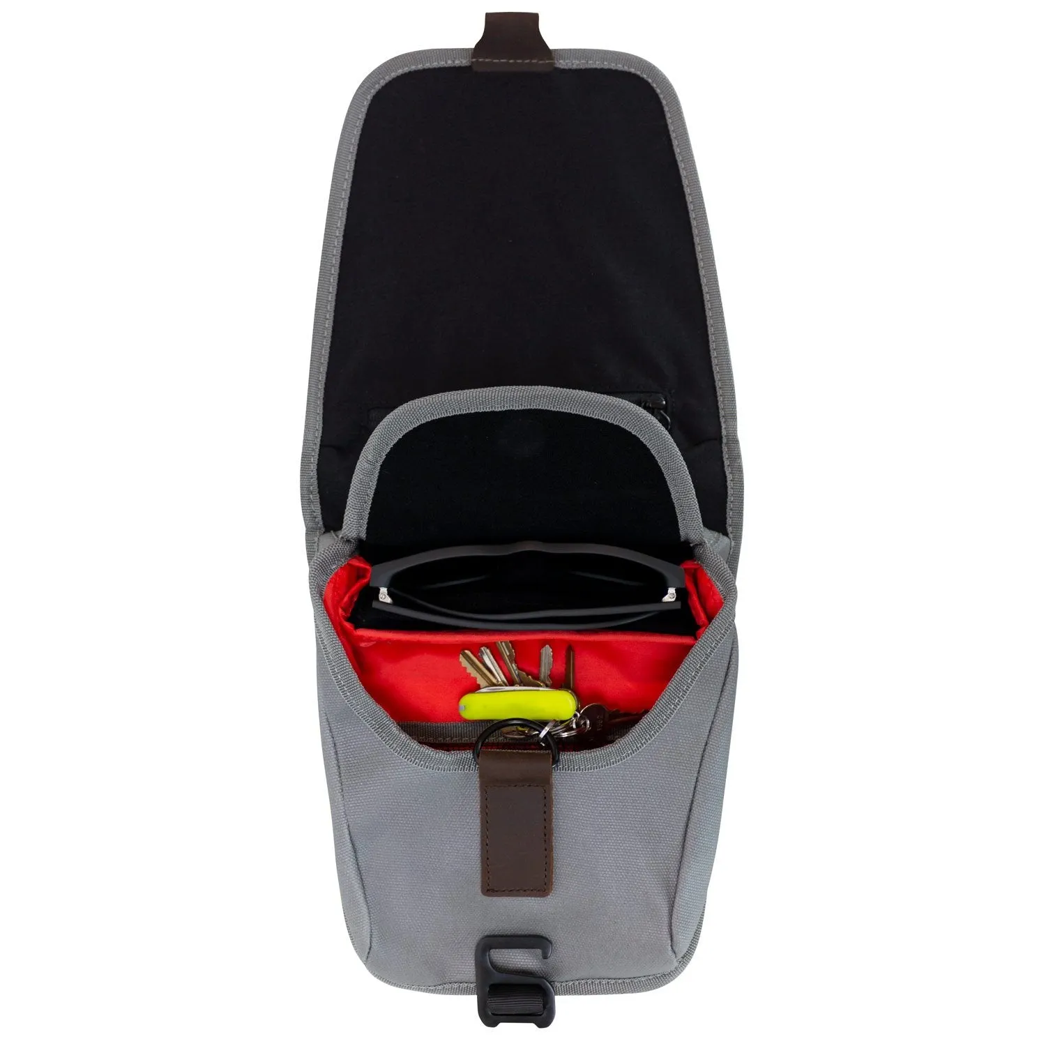 Mini Tank Bag With Phone Window, Magnetic Mounting System, Multiple Compartments And Leather Finish