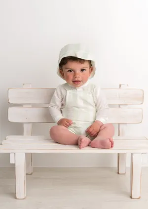 Mint Candy Stripe Dungaree Set