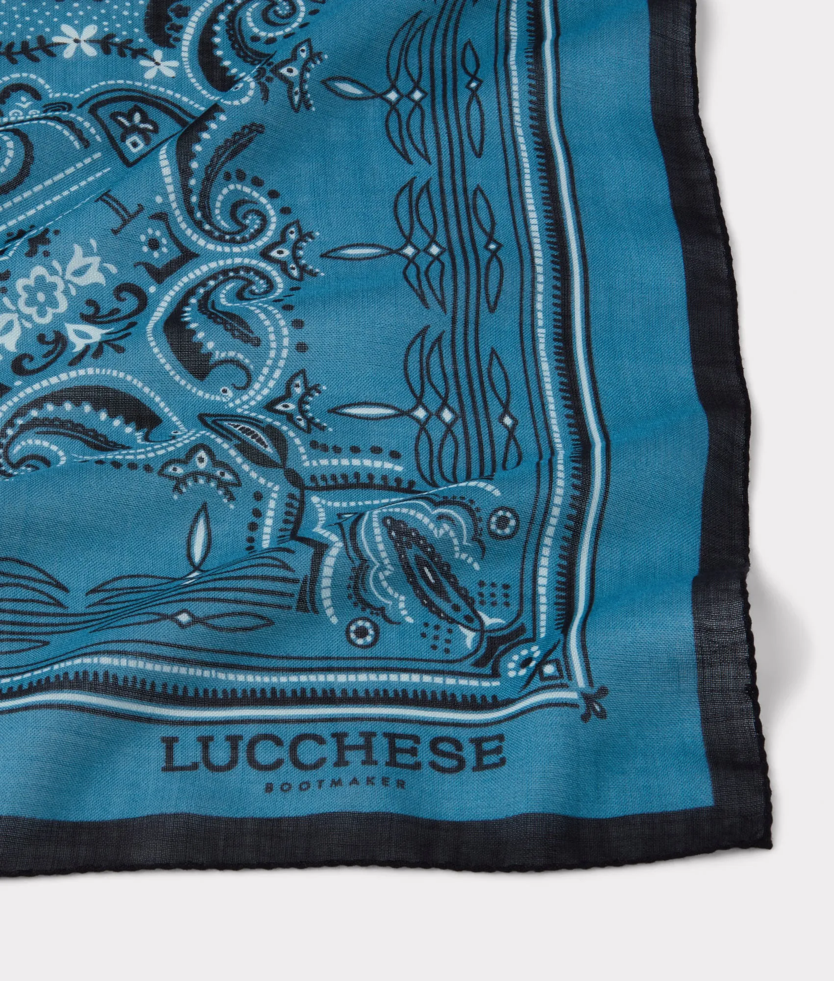 Mirrored L Silk Wool Scarf :: Blue