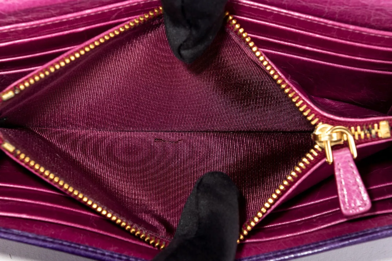 MIU MIU Purple Leather Long Wallet, with Card