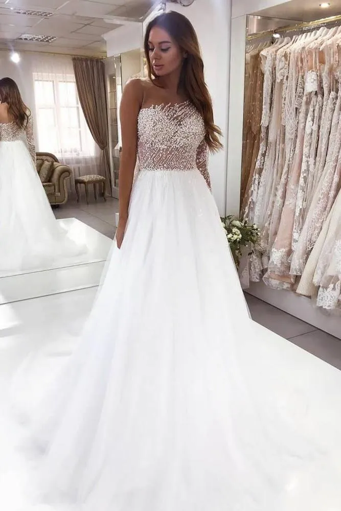 Modern One shoulder Asymmetric Chiffon wedding dresses