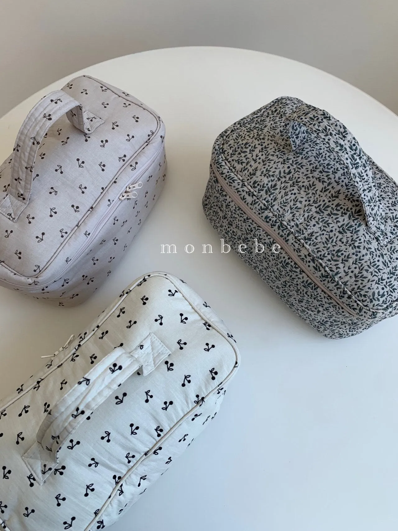 Monbebe Printed Cotton Washbag (3 colour options)