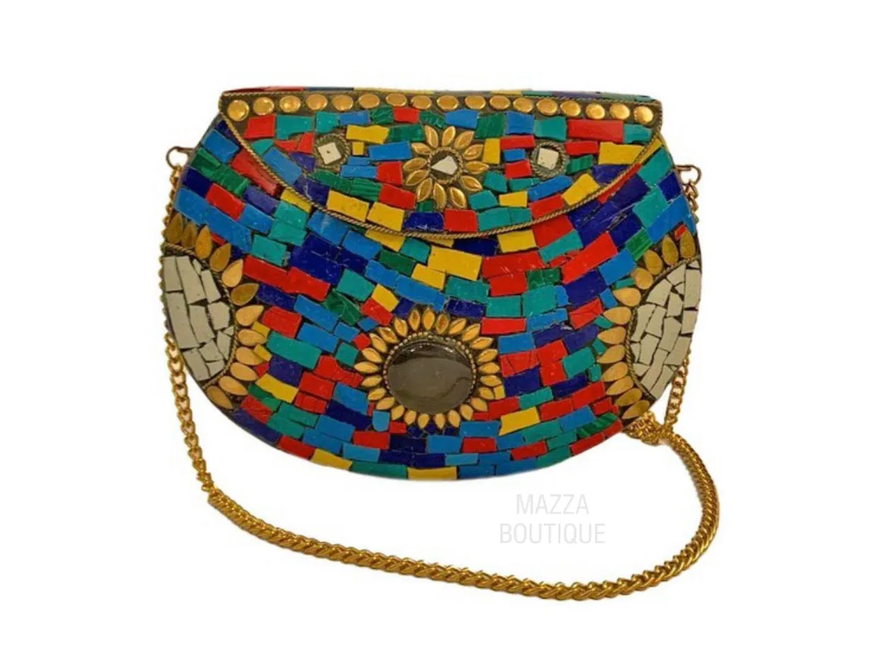MULTI-COLOR STONE handbag