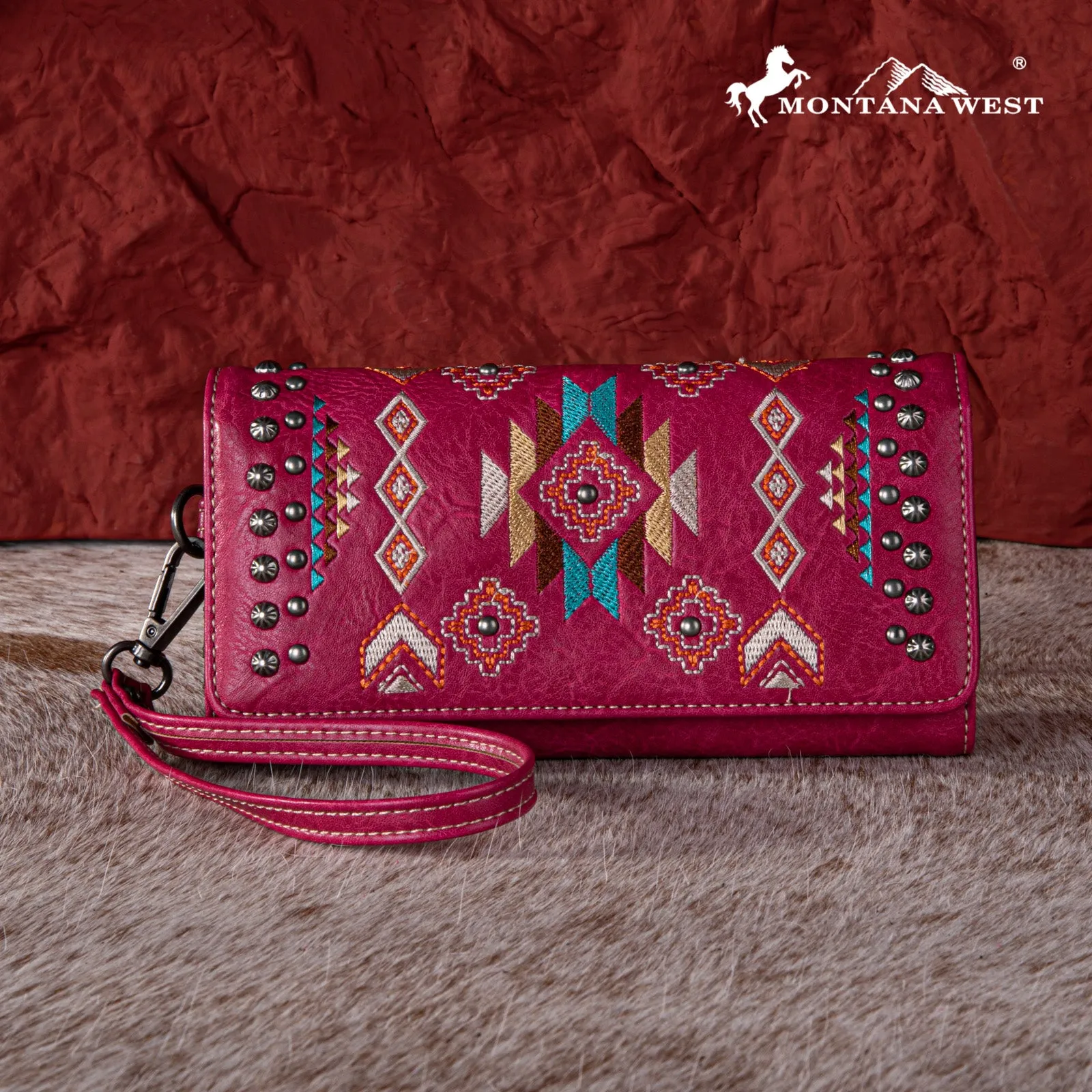 MW1245-W002 Montana West Embroidered Collection Wallet