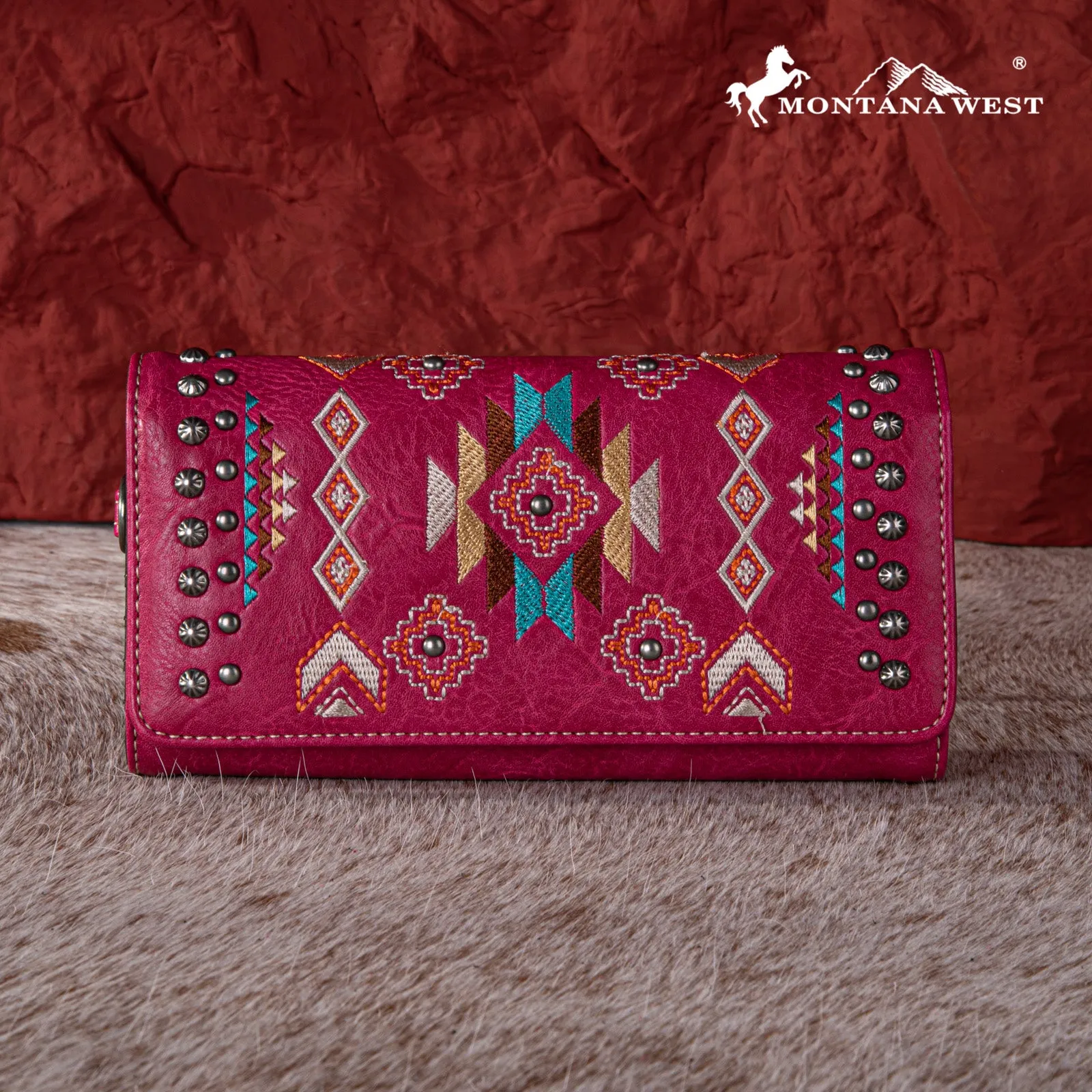 MW1245-W002 Montana West Embroidered Collection Wallet