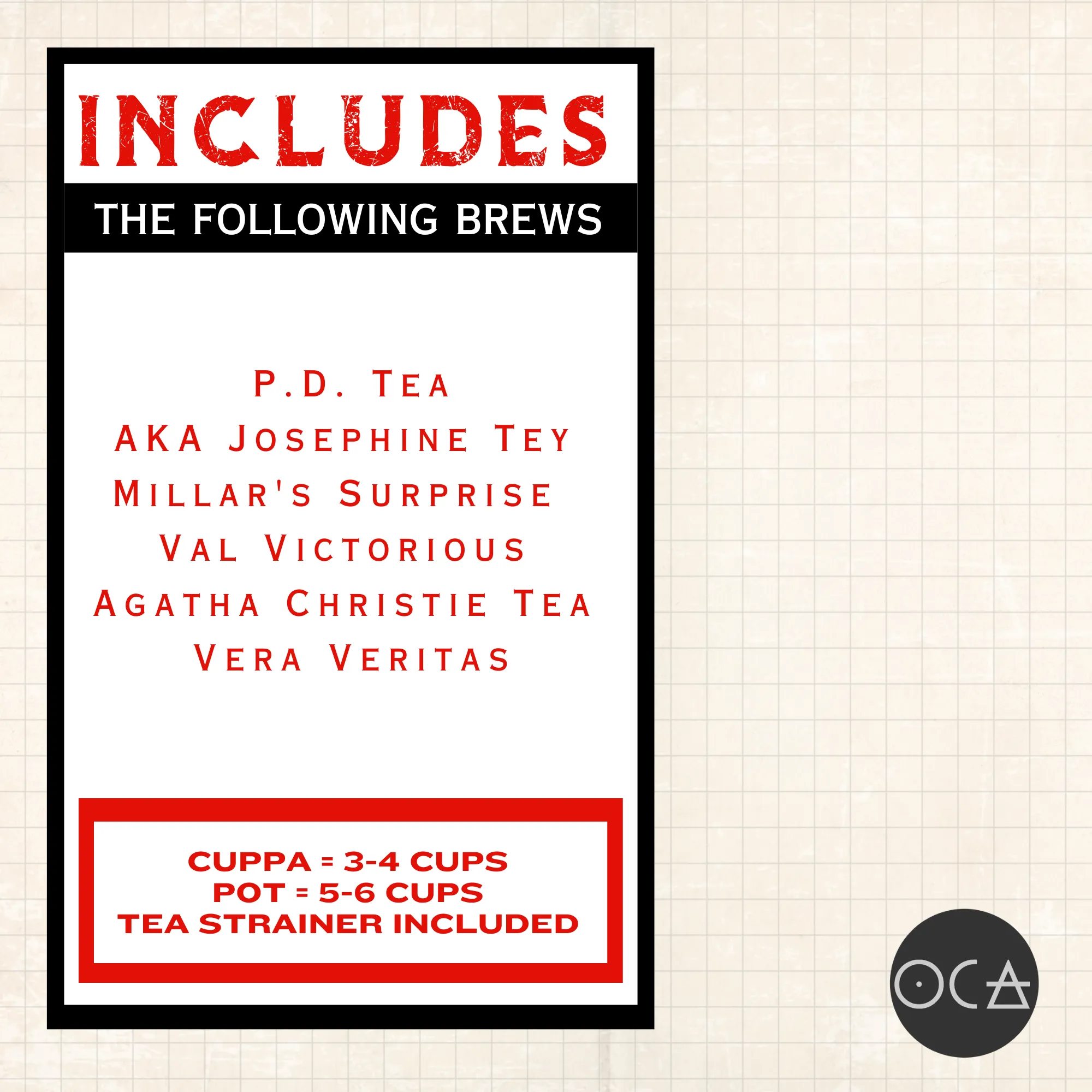 Mystery Mavens TeaRing (Herbal Tea Sampler Set/Gift Set/6 teas)