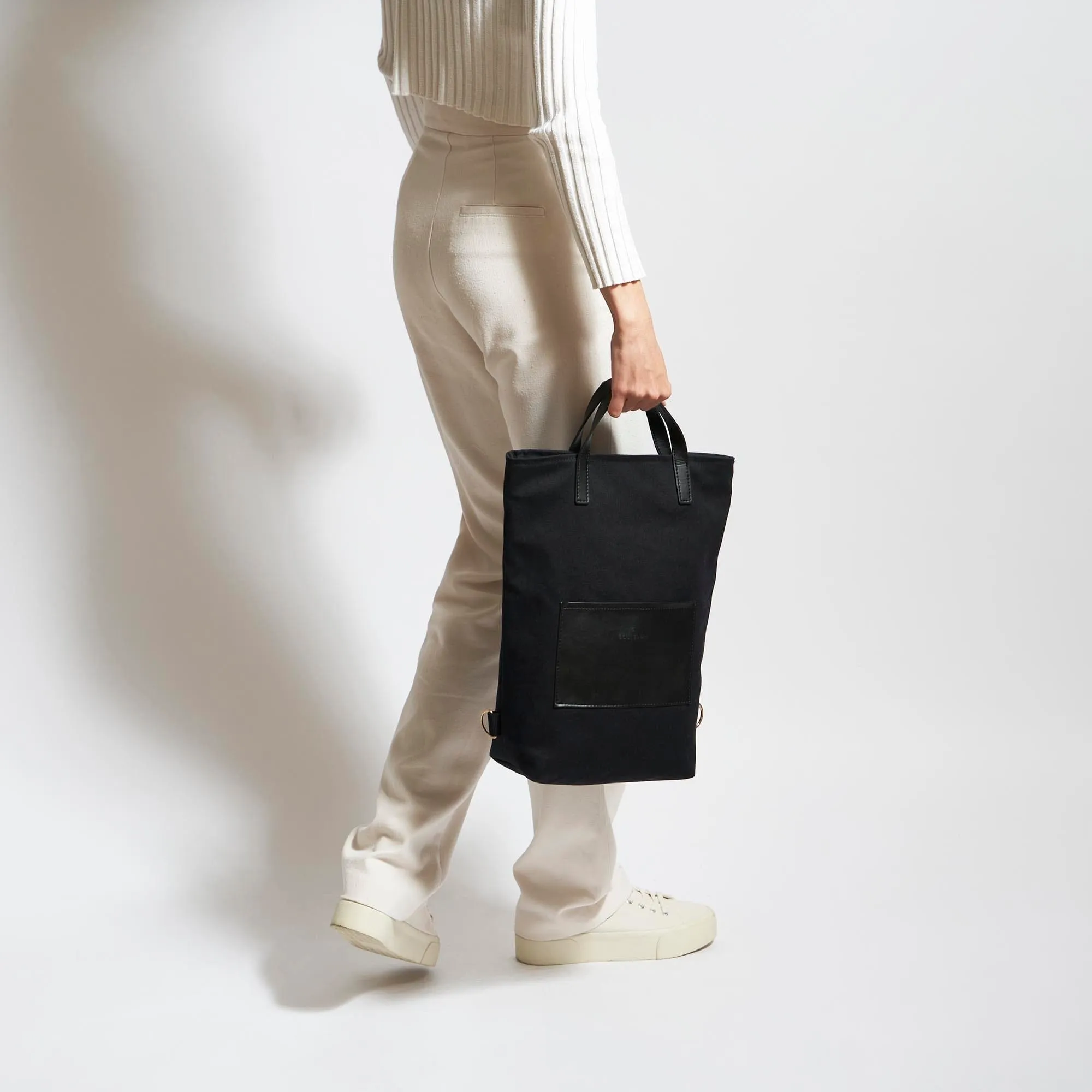 Natural Cotton Canvas Totepack | Night Black