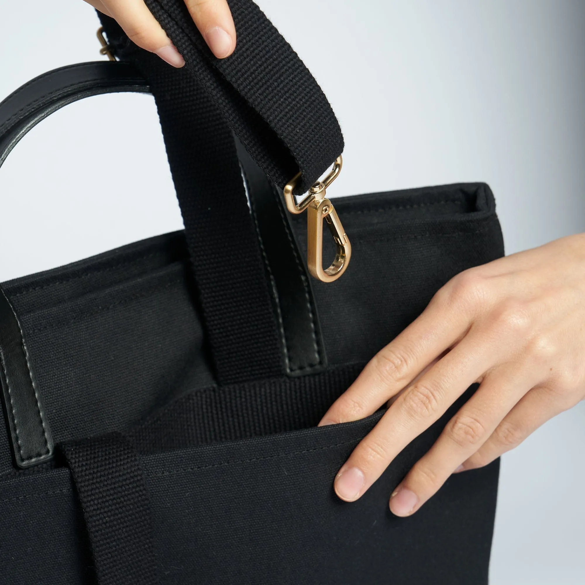 Natural Cotton Canvas Totepack | Night Black