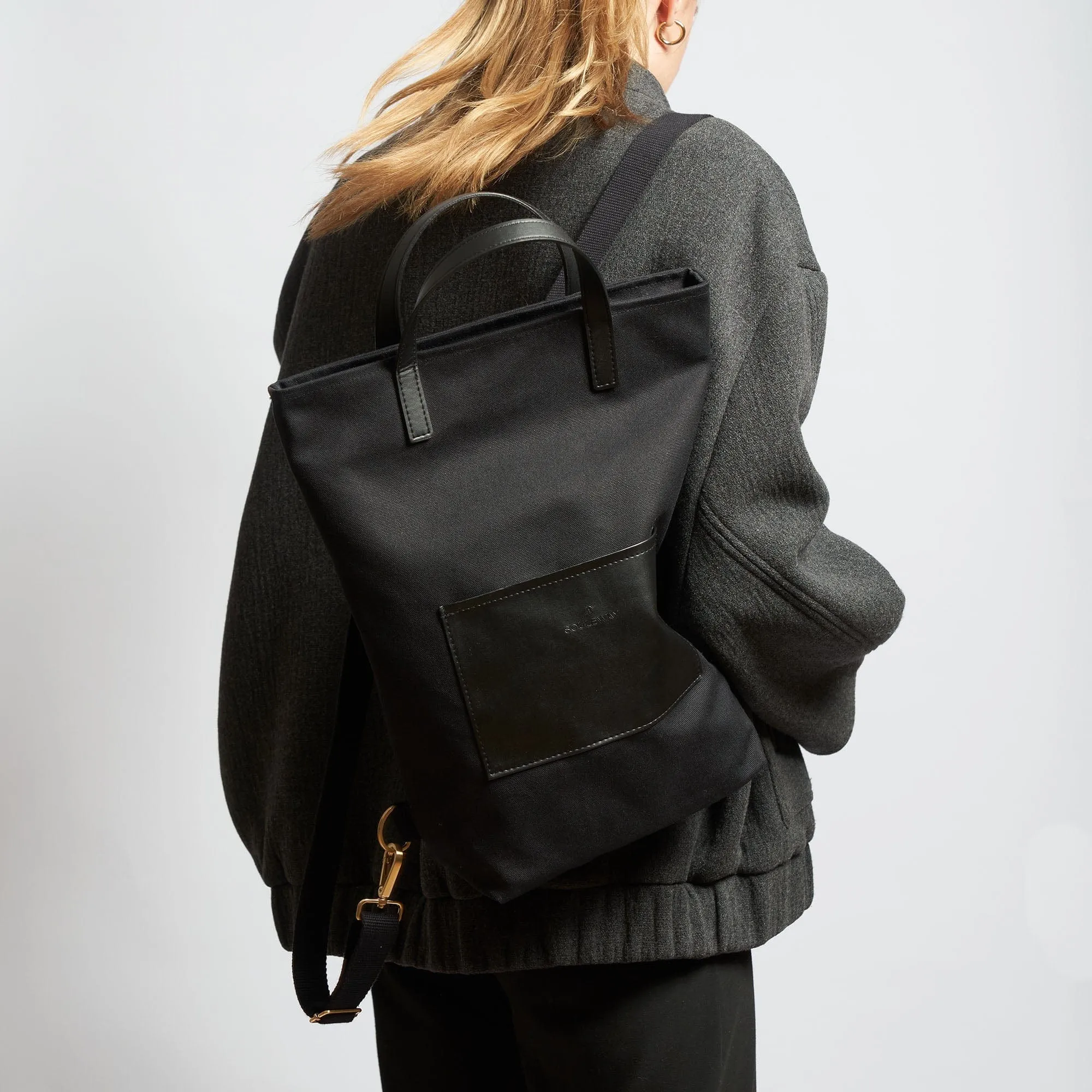 Natural Cotton Canvas Totepack | Night Black