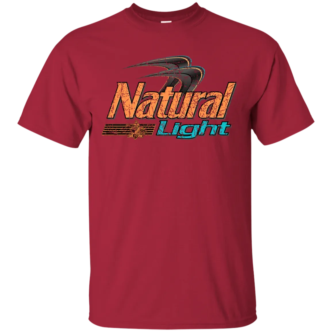 Natural Light Beer T-Shirt Custom Designed Color Worn Label Pattern