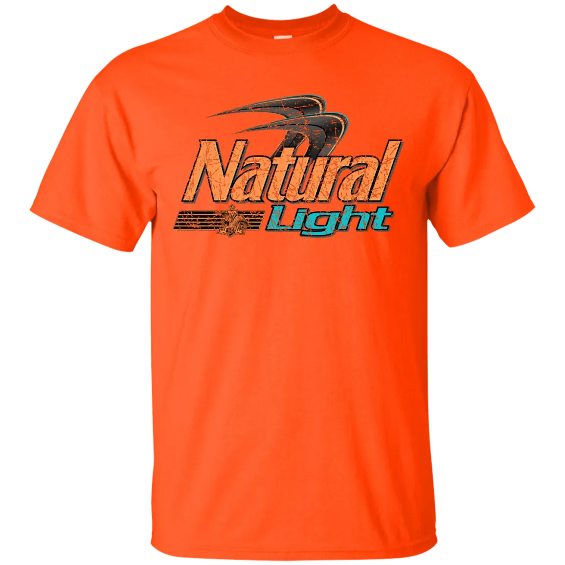 Natural Light Beer T-Shirt Custom Designed Color Worn Label Pattern