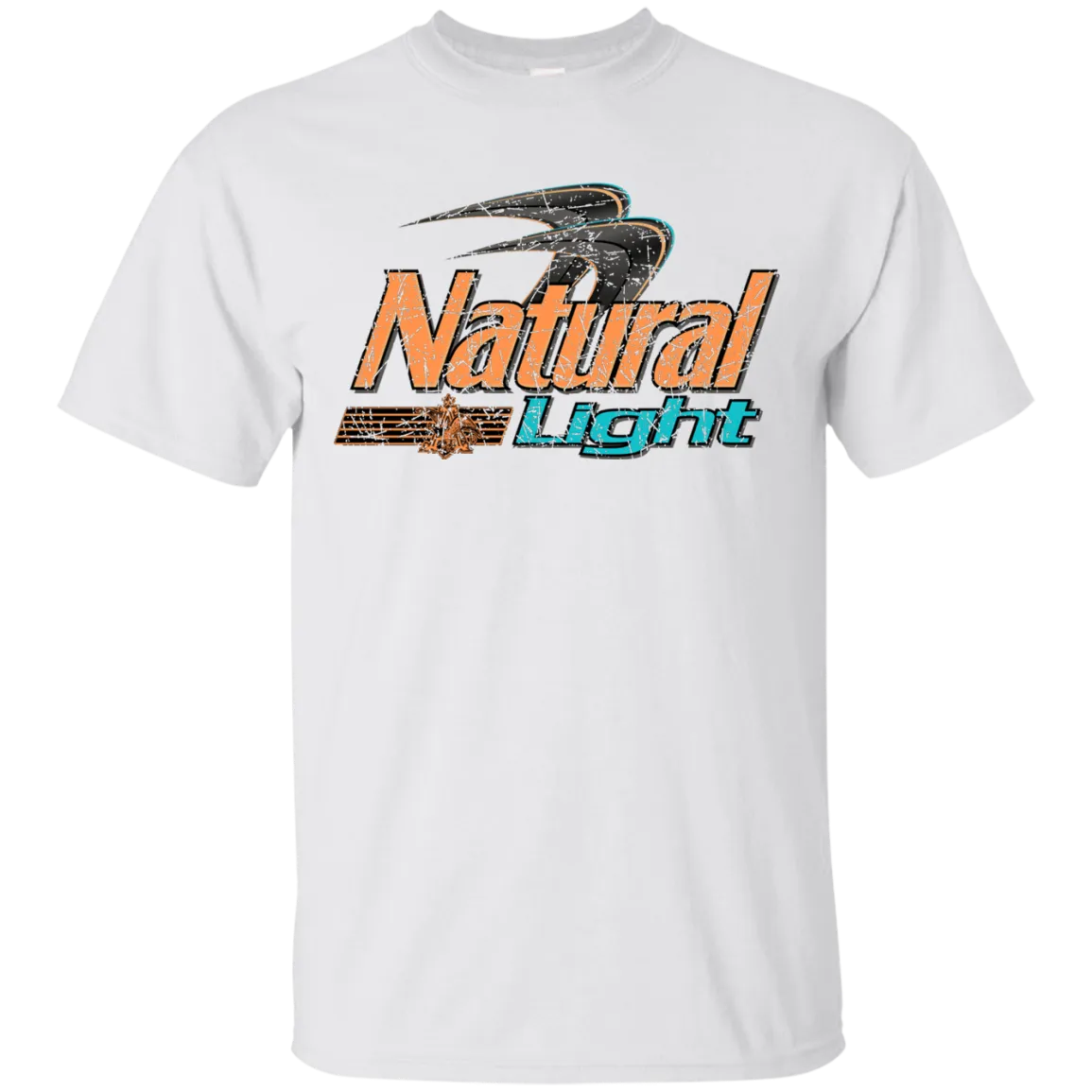 Natural Light Beer T-Shirt Custom Designed Color Worn Label Pattern