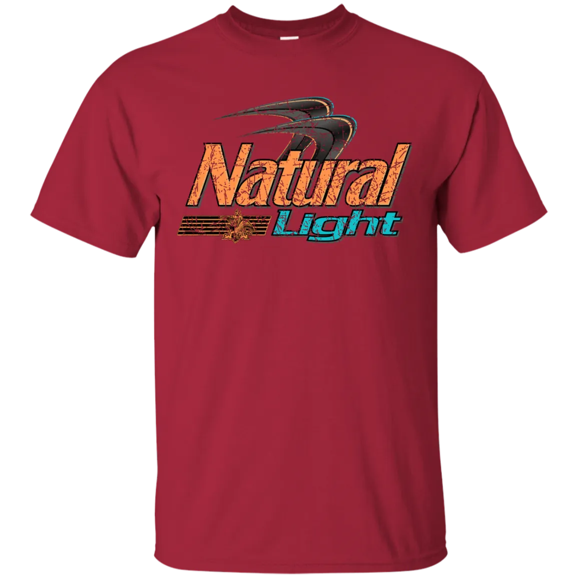 Natural Light Beer T-Shirt Custom Designed Color Worn Label Pattern