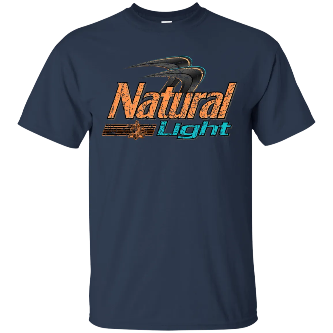 Natural Light Beer T-Shirt Custom Designed Color Worn Label Pattern