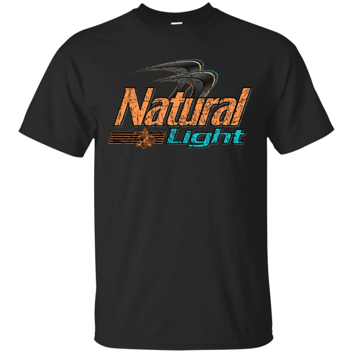 Natural Light Beer T-Shirt Custom Designed Color Worn Label Pattern
