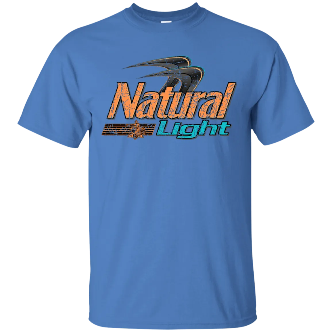 Natural Light Beer T-Shirt Custom Designed Color Worn Label Pattern