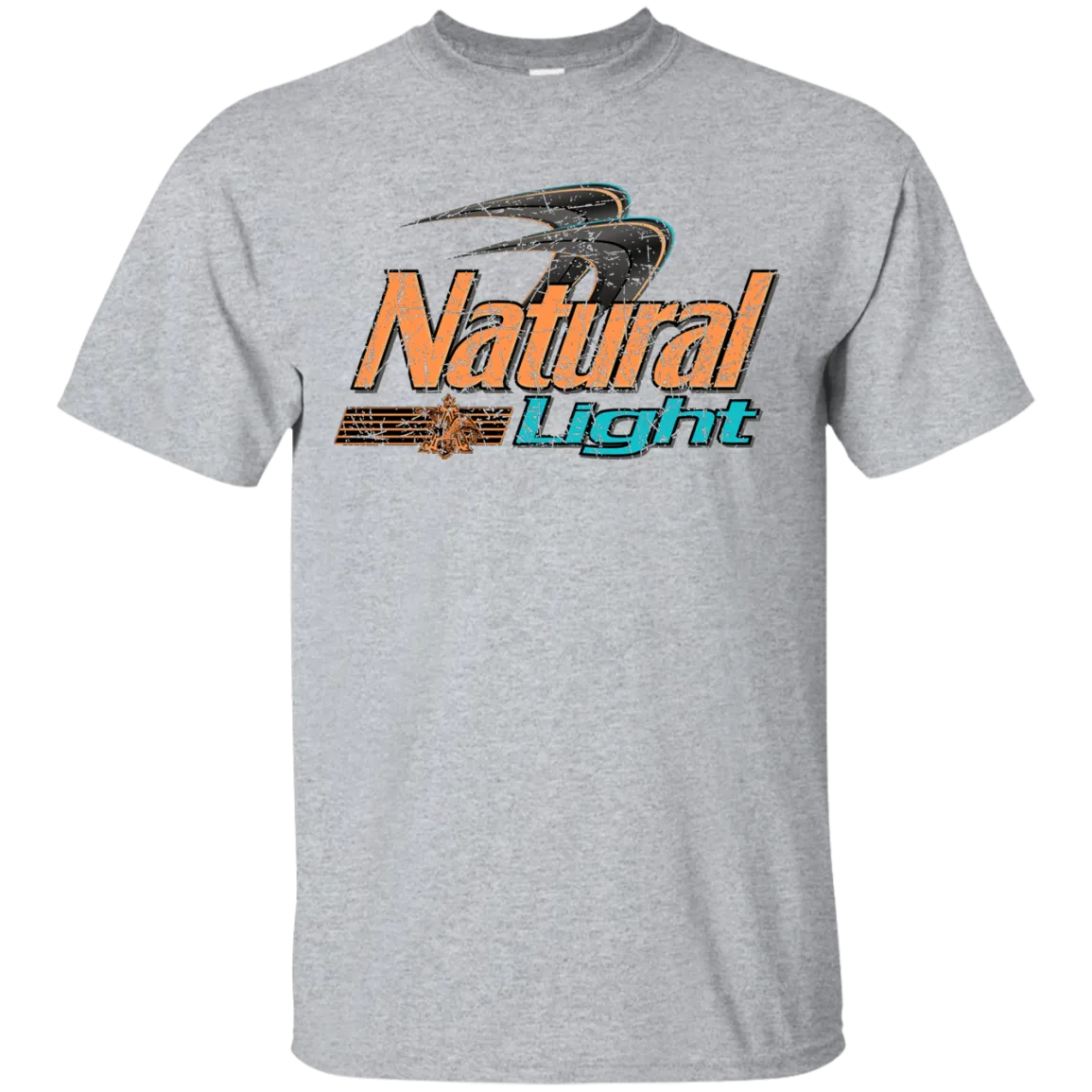 Natural Light Beer T-Shirt Custom Designed Color Worn Label Pattern