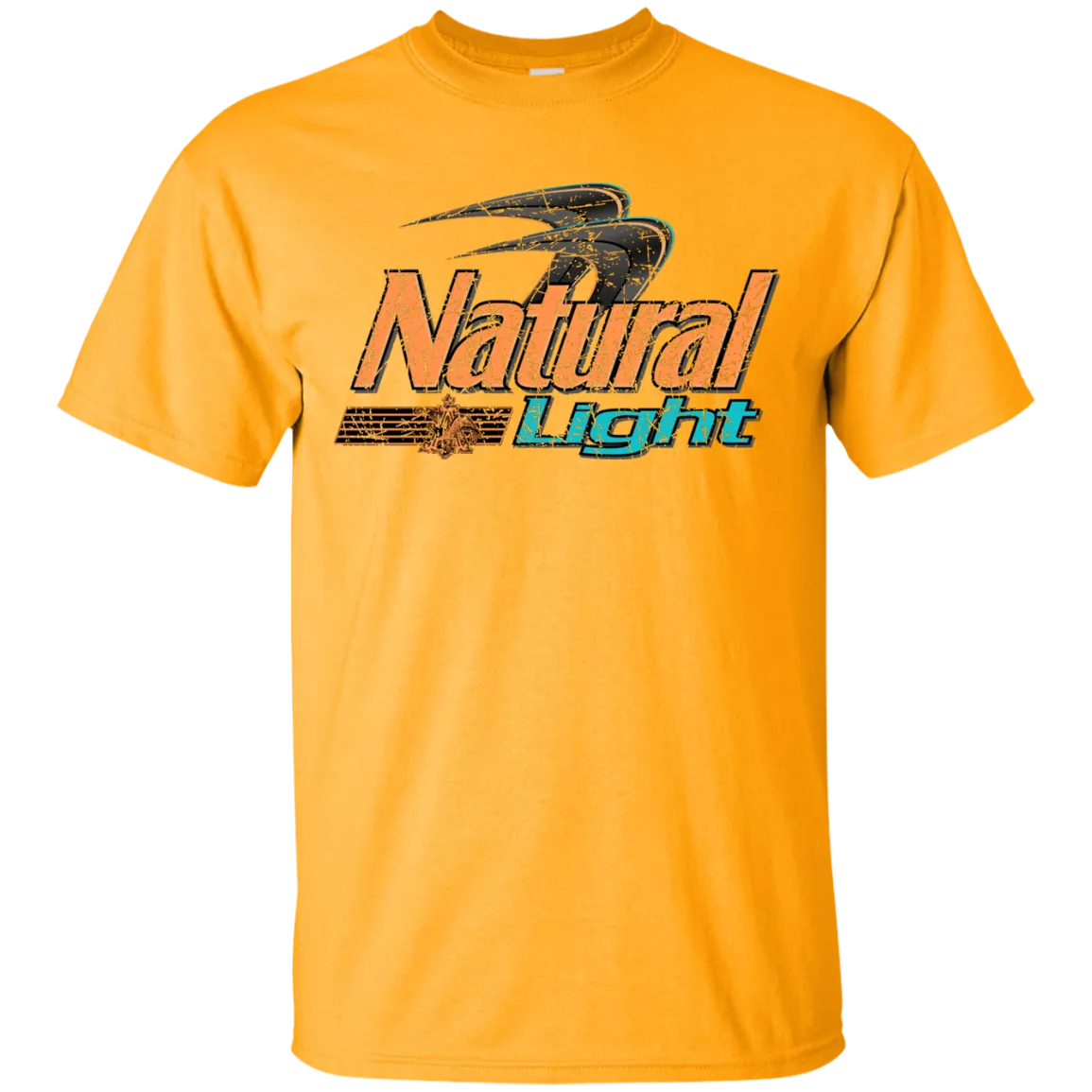Natural Light Beer T-Shirt Custom Designed Color Worn Label Pattern