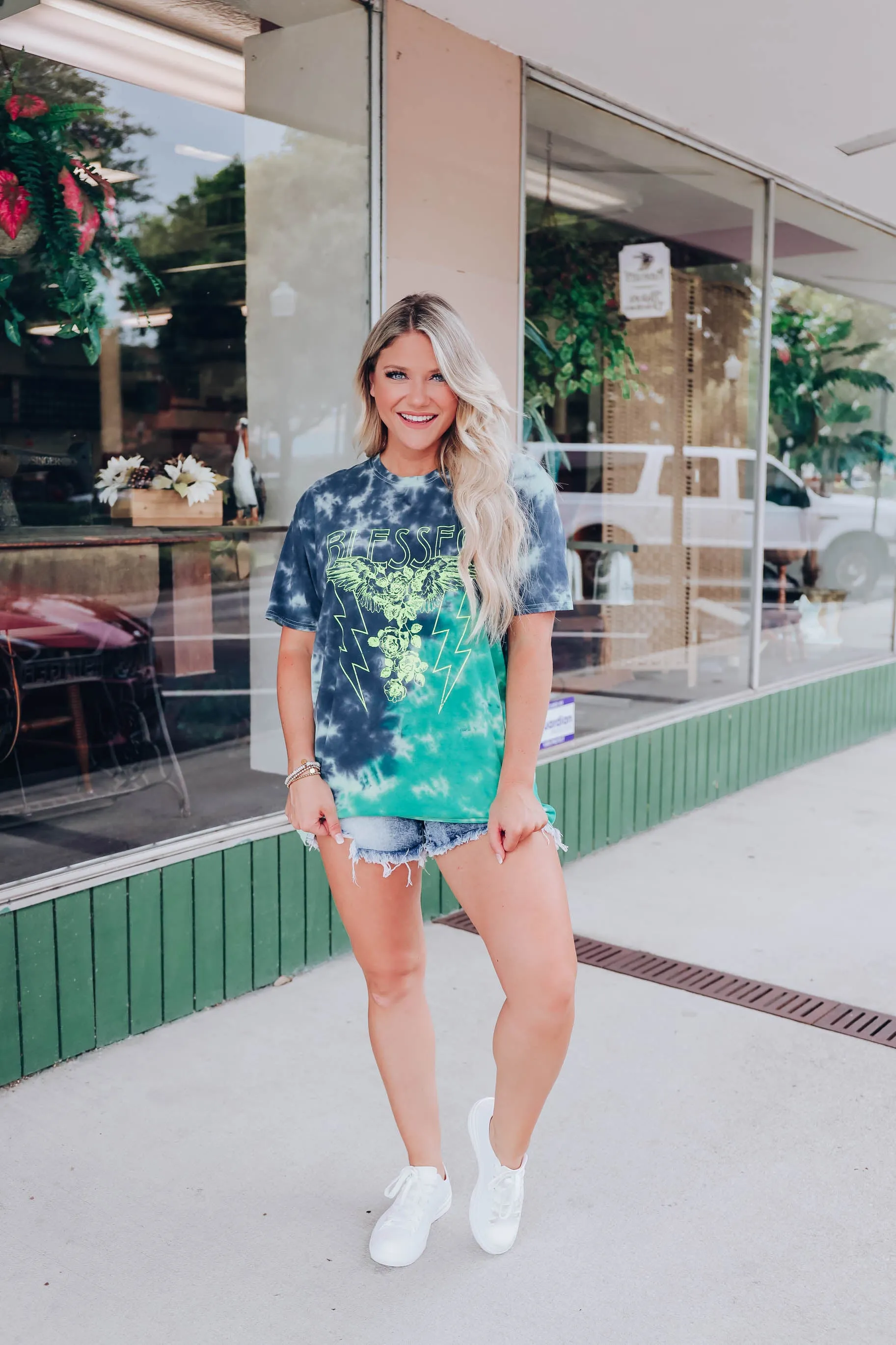 Neon "Blessed" Graphic Tee