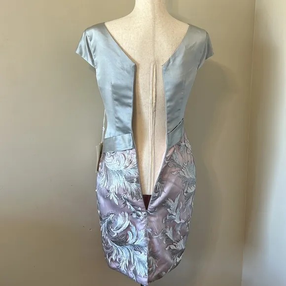 New LT LanTing Silver &amp; Pink Mesh Dress 6/8 Formal Bridal Easter NWT