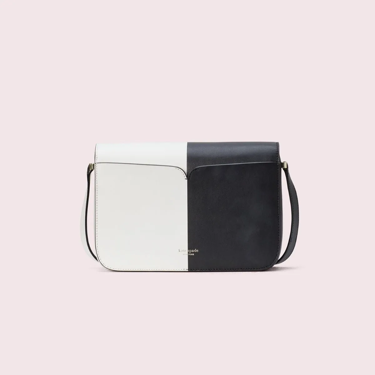 Nicola Bicolor Twistlock Medium Black and Optic White Shoulder Bag