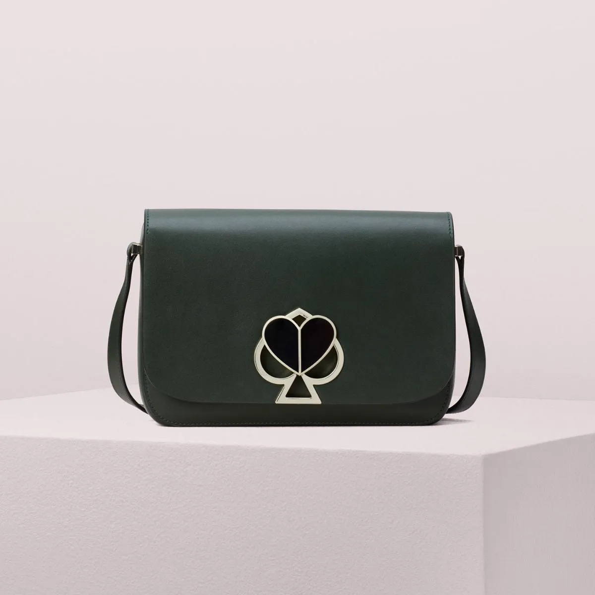 Nicola Twistlock Medium Deep Evergreen Shoulder Bag