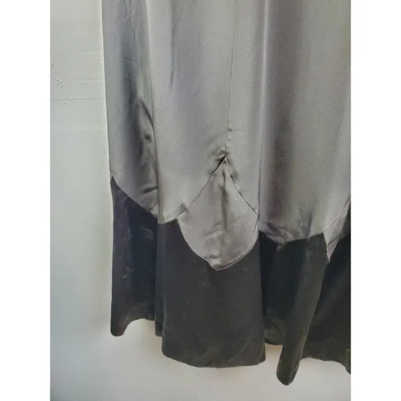 NICOLE MILLER Collection 10 Medium 100% Silk Maxi Gown Dress Formal Long Olive