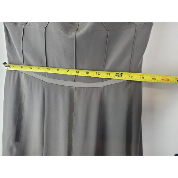 NICOLE MILLER Collection 10 Medium 100% Silk Maxi Gown Dress Formal Long Olive