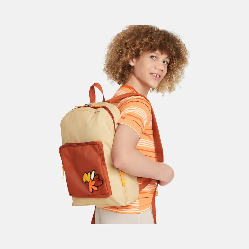 Nike Classic Kids' Backpack (16L) -Sesame/Burnt Sunrise/Total Orange/tadium Green/Vintage Green/Vapour Green