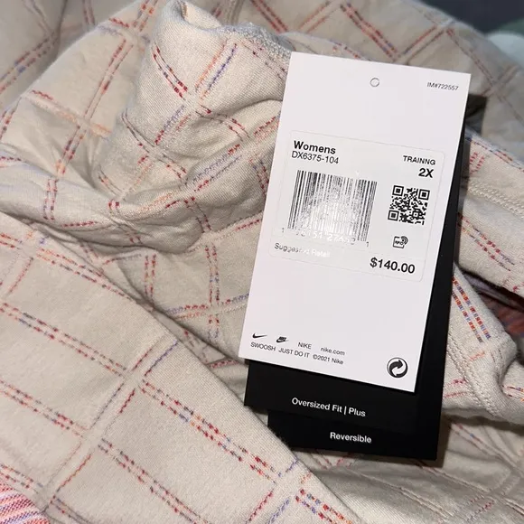 NWT Yoga Therma-FIT Luxe Reversible Sweater Cardigan Coat Pink White 2X