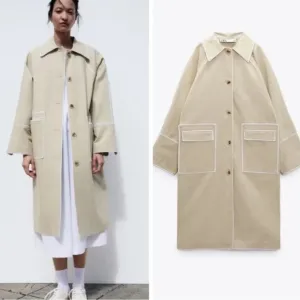 NWT Zara Oversized Contrast Coat SZ L NWT